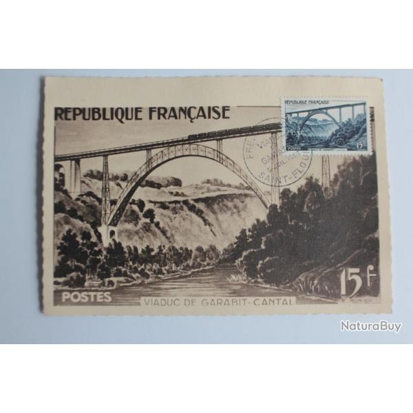 Carte Maximum Viaduc de Garabit Cantal FDC 1952