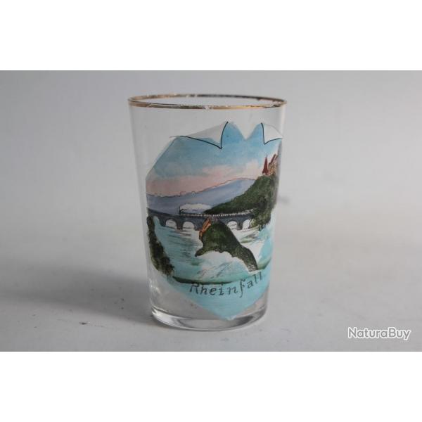 Ancien verre maill Souvenir Rheinfall Suisse