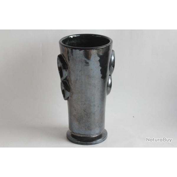 MENELIKA Vase cramique lustre noire Hlne Amoudruz Charles Imbert