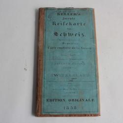 2em Carte routière de la Suisse Henri Keller édition originale 1858