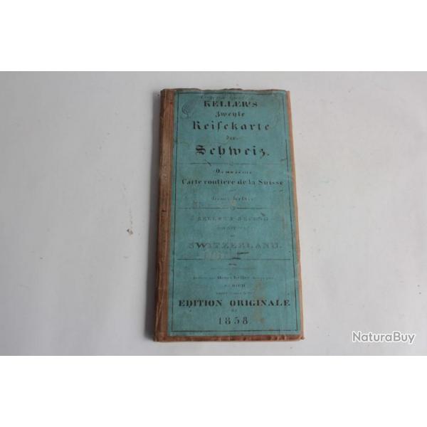 2em Carte routire de la Suisse Henri Keller dition originale 1858