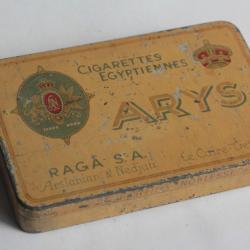 Boîte à Cigarettes tôle Arys Raga SA Arslanian & Nedjati