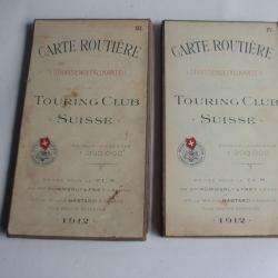 Carte Routière Plan Touring Club Suisse III et IV 1912