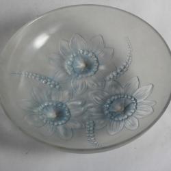 SABINO Coupe verre opalescent Anémones Art déco