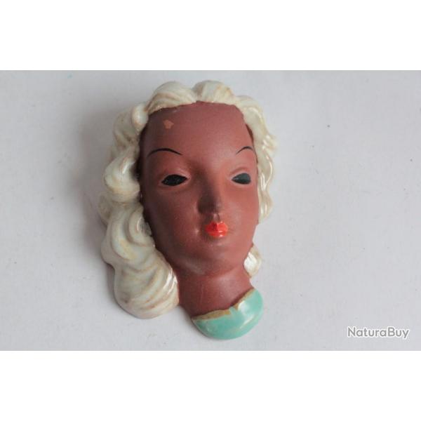 GOLDSCHEIDER Masque mural visage femme cramique 8248