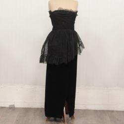 NINA RICCI Robe longue dentelle velours T 42