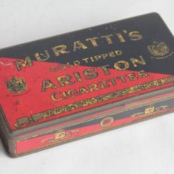 Boîte à Cigarettes tôle Muratti's Ariston gold tipped