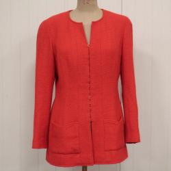 CHANEL Boutique Veste laine rouge vintage Femme T44