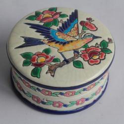 LONGWY Boite ronde Oiseau émaux