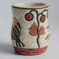 LONGWY & PRIMAVERA Petit Vase émaux Art déco