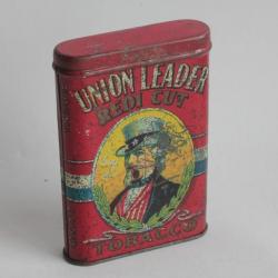 Boîte à Cigarettes tôle Union Leader Redi Cut Tobacco Oncle Sam