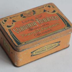 Boîte à Cigarettes tôle Virginia Tobacco Francis Foveaux Cologne