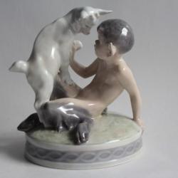 ROYAL COPENHAGEN Faune et chèvre 498 Christian Thomsen Danemark