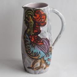 Francis CROCIANI Pichet céramique Coq Vallauris