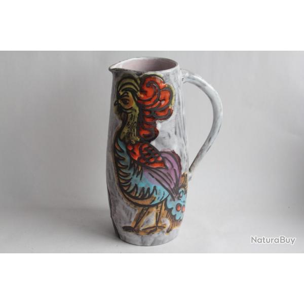Francis CROCIANI Pichet cramique Coq Vallauris