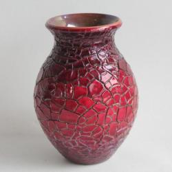 Vase craquelé rouge Gabriella Törzsök ZSOLNAY Zsolnay Pecs Hongrie
