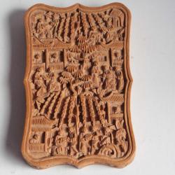 Porte cartes bois sculpté Chine XIXe siècle