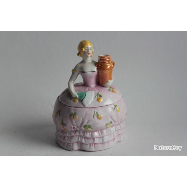 Boite  poudre porcelaine Sitzendorf Femme Allemagne