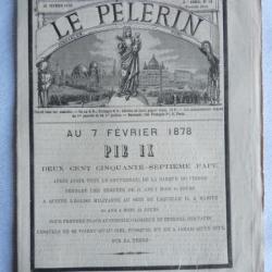 Journal LE PELERIN Février 1878 Pape PIE IX Chrétien Revue Chrétienne