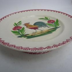 Coupe Faïence LONGWY Coq