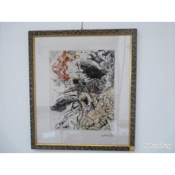 SALVADOR DALI Srigraphie sur soie Dulcine tirage limit