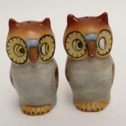 Paire de salières porcelaine hibou Art de la table