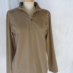 GAULTIER Homme polo vintage marron col zippé mode vêtement