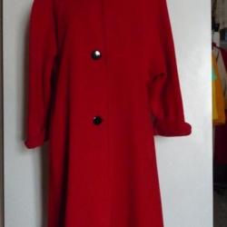 Manteau DAQUIN PARIS laine et cachemire rouge femme mode T 42