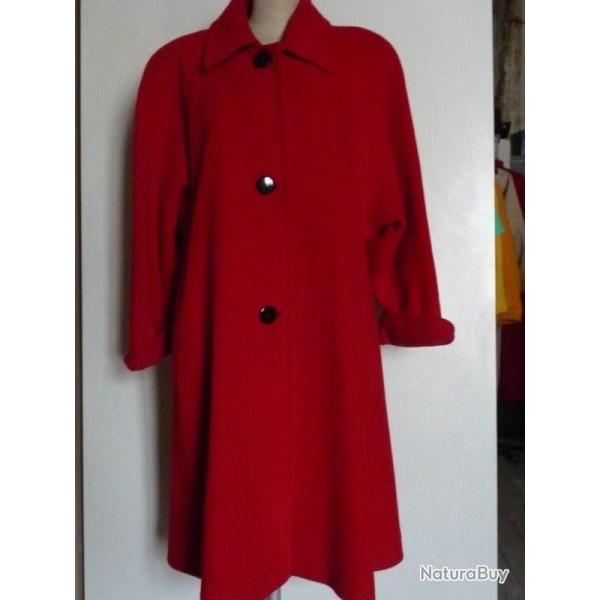 Manteau DAQUIN PARIS laine et cachemire rouge femme mode T 42