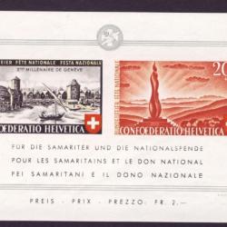 Bloc Timbres Suisse Fête Nationale II B19 1942 Neuf * avec charnière