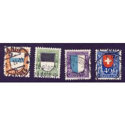 Timbres Suisse Pro Juventute Série 1922 oblitéré J21-J24
