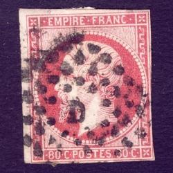Timbre France Napoléon III n°17 80c. oblitéré 1853