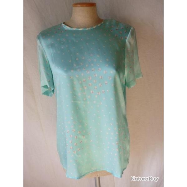 ESCADA Blouse soie bleue vtements femme mode vintage T 38