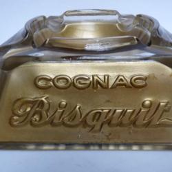 Cendrier publicitaire Cognac Bisquit verre églomisé