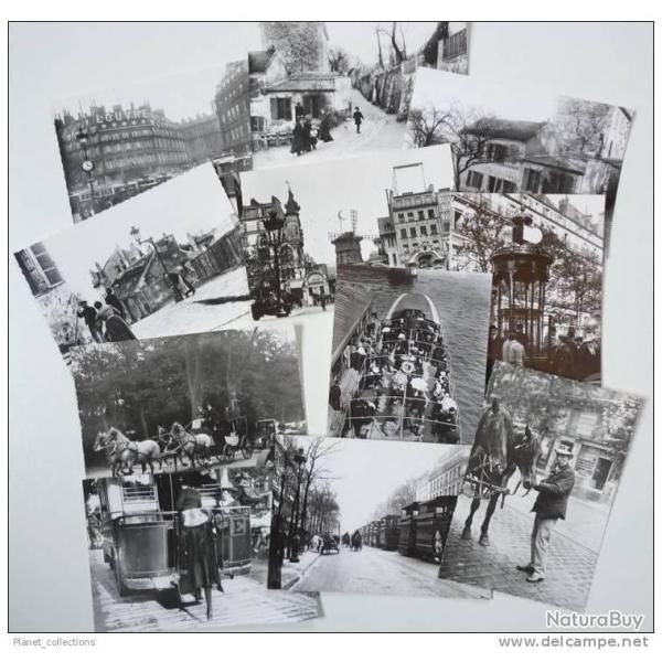 Lot de 11 CPSM 75 - PARIS - Srie PARIS 1900
