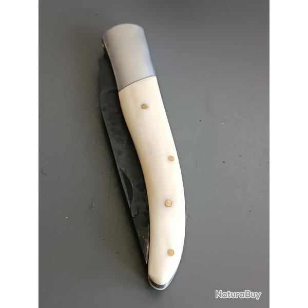 COUTEAU YATAGAN, manche os, guilloch.