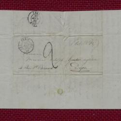 Pli Marque Postale France Paris 1849 Dijon