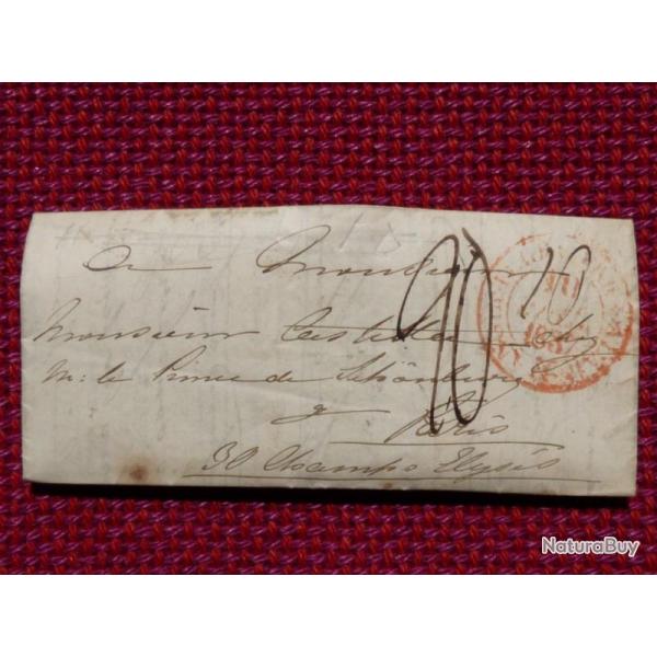 Pli Marque Postale France Paris 1837