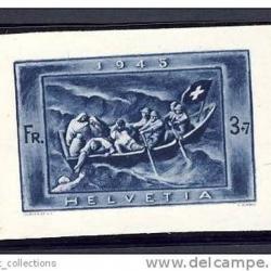 Timbre Suisse Découpé Bloc n°21 Don Suisse 1945 N**