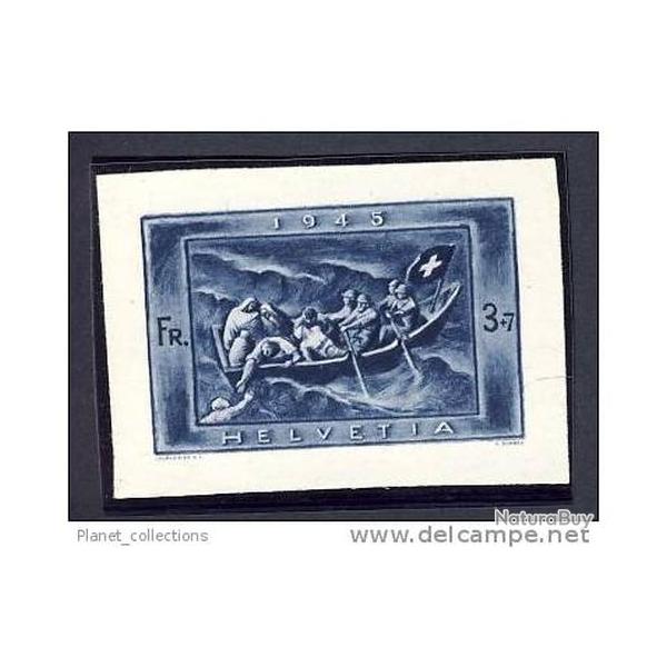 Timbre Suisse Dcoup Bloc n21 Don Suisse 1945 N**