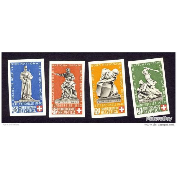 Timbre Suisse 1940 Srie Dcoup du bloc N**