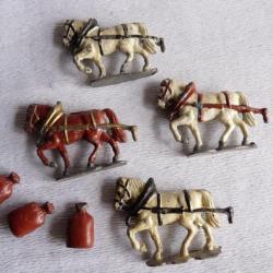 Figurines plomb chevaux agriculture