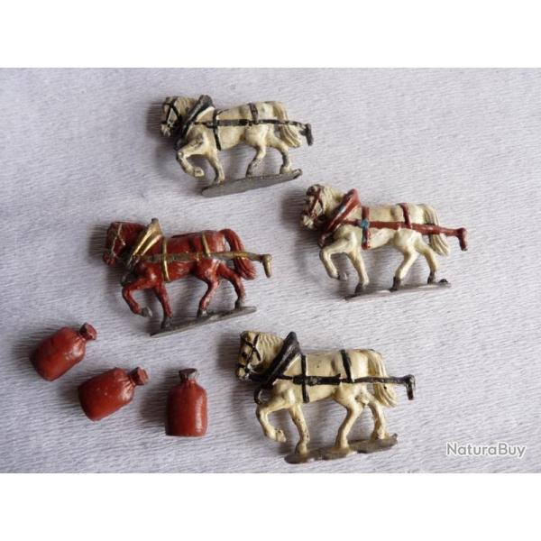 Figurines plomb chevaux agriculture