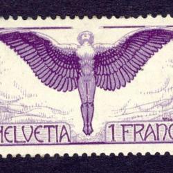 Timbre Suisse Pro Aéro Poste Aérienne F12 1924 N* avec charnière