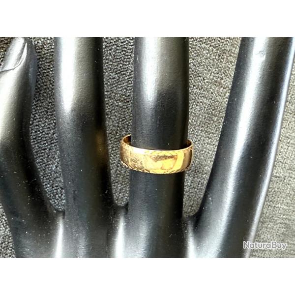 Large anneau en or jaune 18 carats - taille 55 - bague - alliance