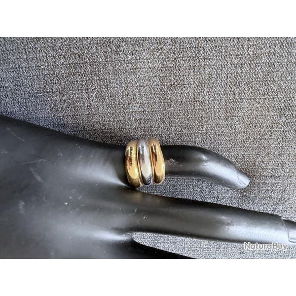 Petite et large bague 3 ors 18 carats - taille 49
