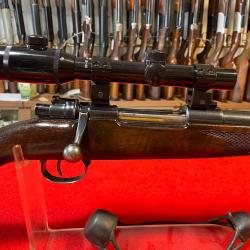 CARABINE BASE MAUSER : MOD. 98, CALIBRE 7X64 + LUNETTE DE BATTUE BUSHNELL 1,5-4 X20, BON ETAT.