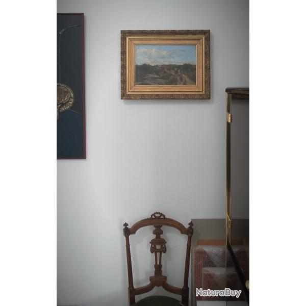 Clément QUINTON 1851-1921 Barbizon-Paysage avec vachère & troupeau-Huile/toile-Peintre graveur-Paris