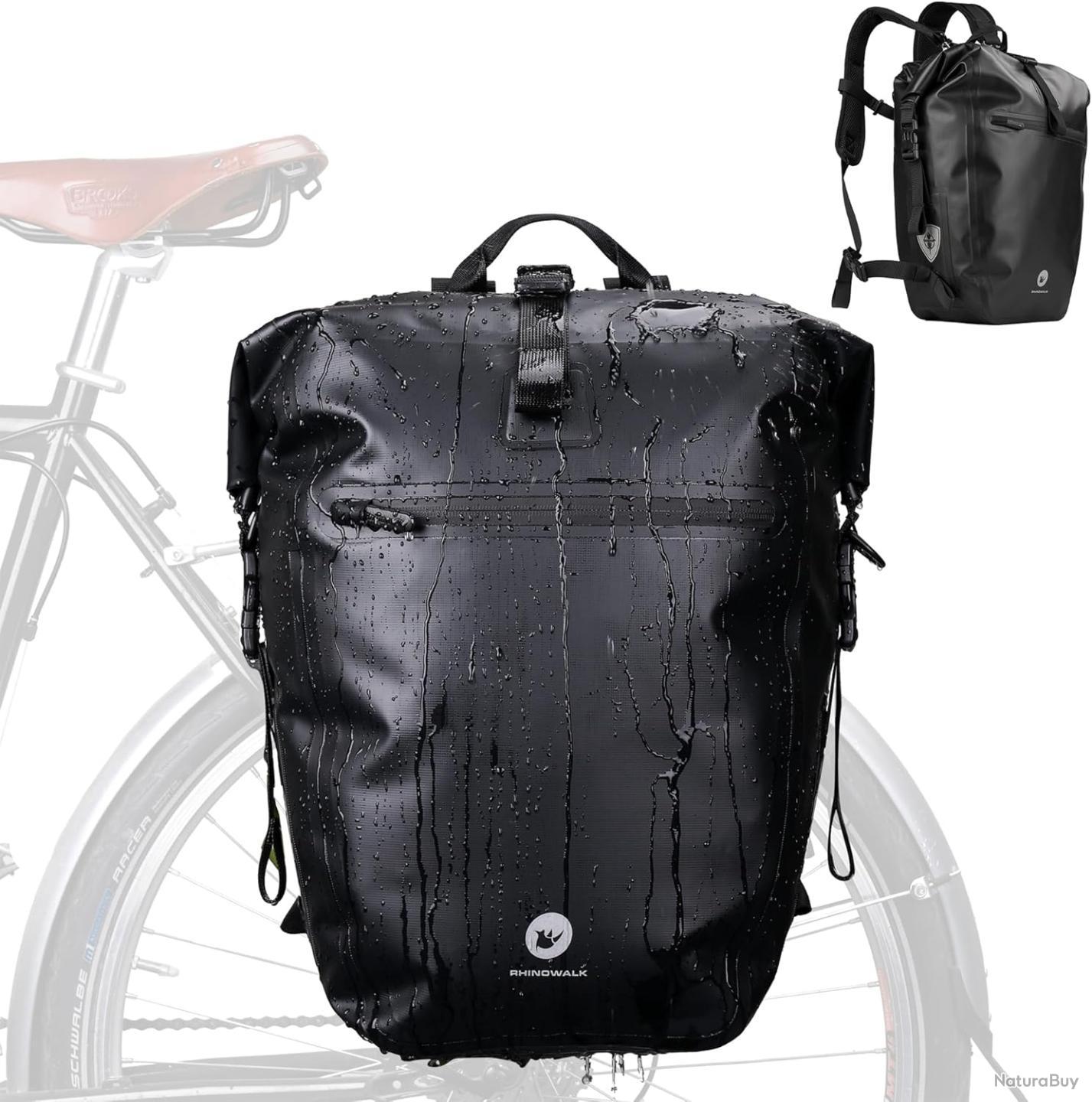 Sacoche De Porte-bagages 27L étanche ENJOHOS – Sac à Dos Convertible, Compartiment PC 17 Pouces, Pour Vélo/moto