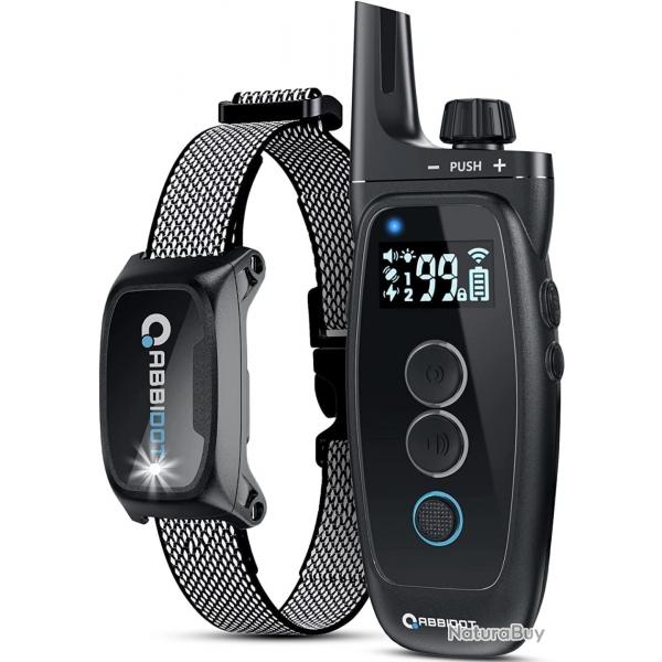 Collier de Dressage Chien Porte 1000m 151 Niveaux 4 Modes de Dressage Veilleuse tanche IPX7